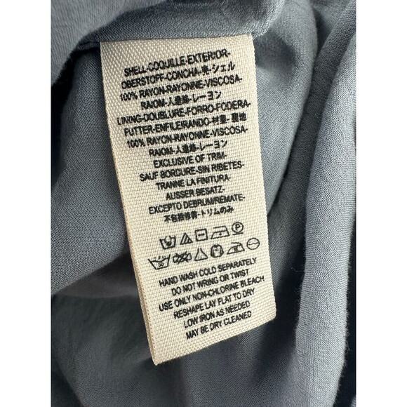 Free People Size XS Ruched Bodice Mini Dress Floral Print Crochet Gray Cottage - Picture 6 of 10